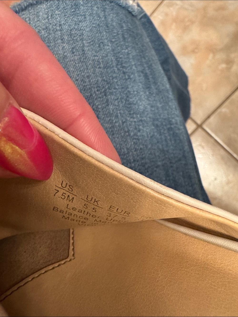 Franco Sarto Bone colored Leather Mules with gold accent on a wooden heal. - Picture 4 of 4